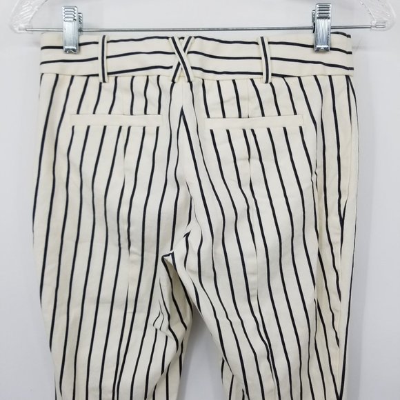 Anthropologie The Essential Slim Leg Cropped Striped Nautical Pants Size 0 - Picture 6 of 12